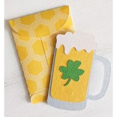 clover beer mug card and envelope
