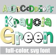 Krayola Green Color Font