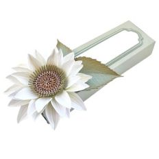 Rectangular magnetic box with sunflower and label