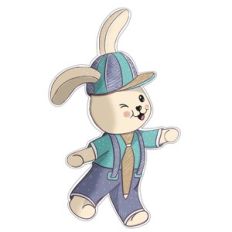Cute bunny boy print and cut