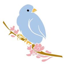 Cute bird on a spring branch
