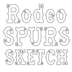 BFC Rodeo Spurs Block Western Sketch Font
