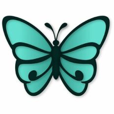 Simple round winged butterfly