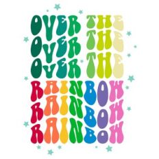 Retro Over The Rainbow Wavy Quote