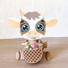 Cow with a basket