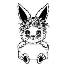 Easter bunny with flowers