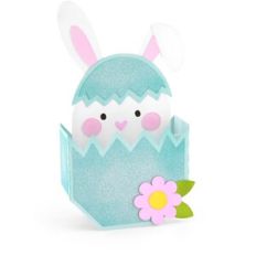 Box Card Cracked Easter Egg Bunny