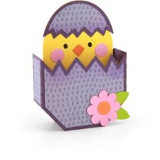 Box Card Cracked Easter Egg Chick