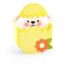 Box Card Cracked Easter Egg Lamb