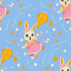 Cute Bunny with Balloon Pattern
