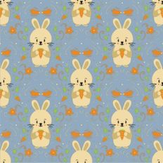 Cute Bunny Holding Carrot Pattern