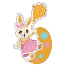 Cute Bunny with Balloon and Easter Egg
