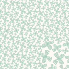 Delicate Pastel Green Butterflies Printable Pattern on a White Backgro