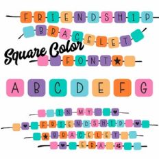 Friendship Bracelet Era Square Color Font