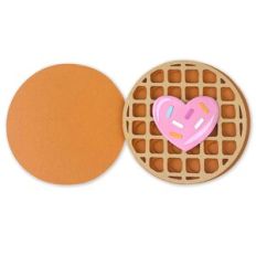 layered circle waffle folded card