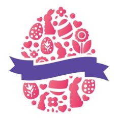 Easter egg pattern with banner