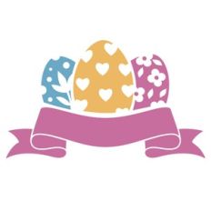 easter eggs with banner