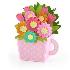Box Card Teacup Flowers