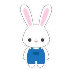 Bunny in blue overalls