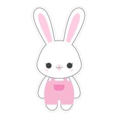 Bunny in pink overalls