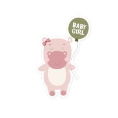 Hippo With Baby Girl Balloon