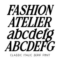 BFC Atelier Fashion Classic Serif Italic Bold Font