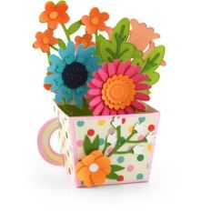 Box Card Teacup Flowers