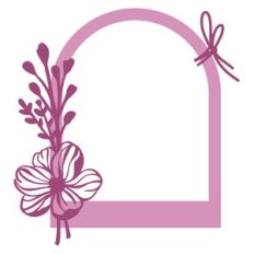 photo frame with flowers and ribbon