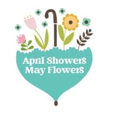 April Showers May Flowers Umbrella