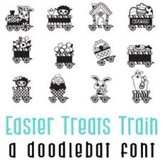 Easter Treats Train Doodlebat Font