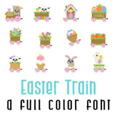 Easter Train Full Color Font