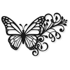 butterfly and leaves flourish