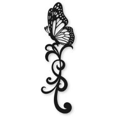 butterfly sitting on flourish border