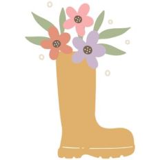 Rainboot with Flowers