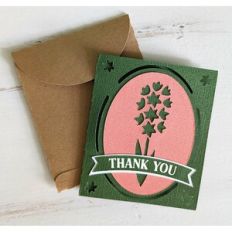 hyacinth thank you card and envelope