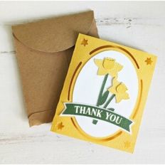 daffodil thank you card and envelope