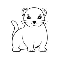 Cute Ferret - Outline