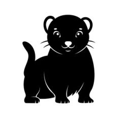 Cute Ferret - Silhouette