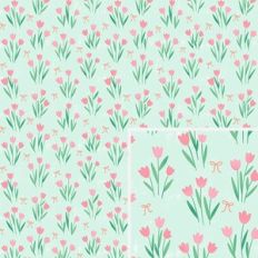 Tulips and Bows Pattern