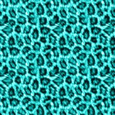 Teal Furry Leopard Print Background Pattern