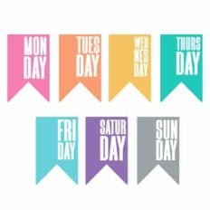 Days of the Week Planner Banner Flags