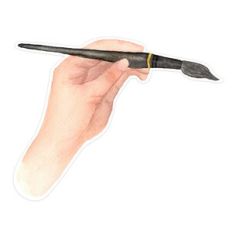 Watercolor Artists Hand Holding Paint Brush Print and Cut