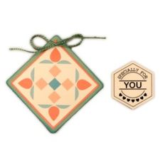 Gift Tag Quilty Buds Square