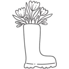 Rainboot with Tulips