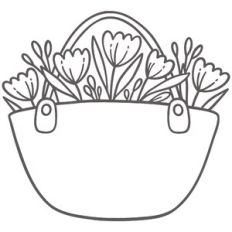 Straw Bag with Tulips