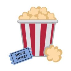 Popcorn and Movie Ticket