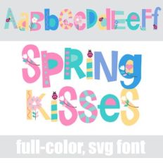 Spring Kisses Color Font