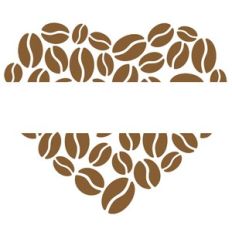 coffee beans heart split