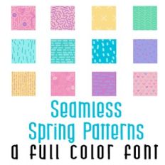 Seamless Spring Patterns Full Color Font