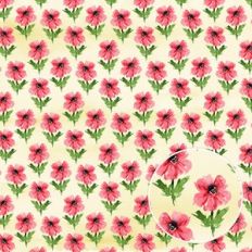 Spring Watercolor Red Poppy Floral Background Pattern
